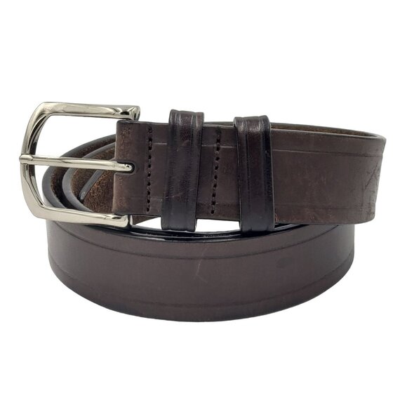Cole Haan Other - Vintage Cole Haan Dress Belt Brown Men's Size 36 Inch Leather Solid Brass Buckle
